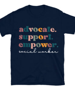 Advocate Support Empower Groovy Social Worker Graduation Msw T-Shirt