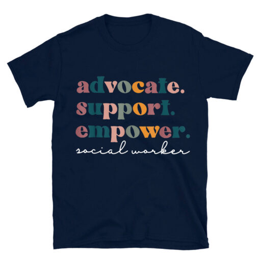 Advocate Support Empower Groovy Social Worker Graduation Msw T-Shirt