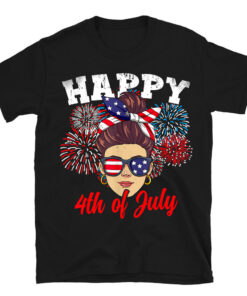 American Patriotic Us Flag Women Happy 4th Of July T-Shirt