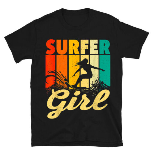 Surfer Girl Waves Surfing Trainer Surfboard T-Shirt